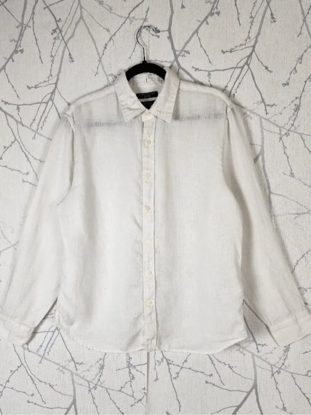 Banana Republic White 100% Linen Button Front Shirt